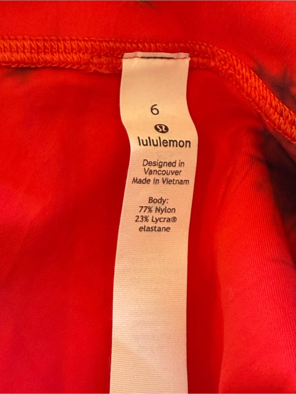 Lululemon Wunder Train HR 25” Leggings Carnation Red Black Tie Dye - Size 6 - Picture 9 of 10